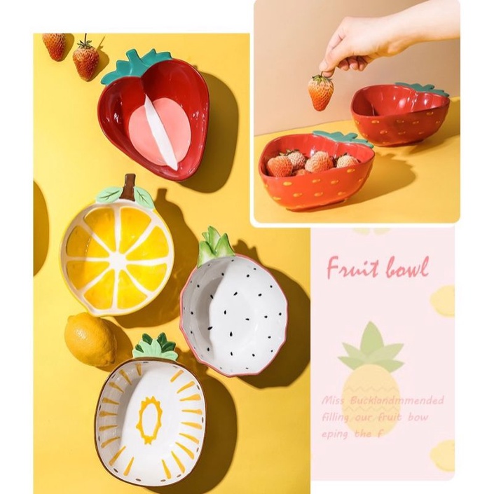 🍍🍋Bát đĩa sứ hình hoa quả 3D