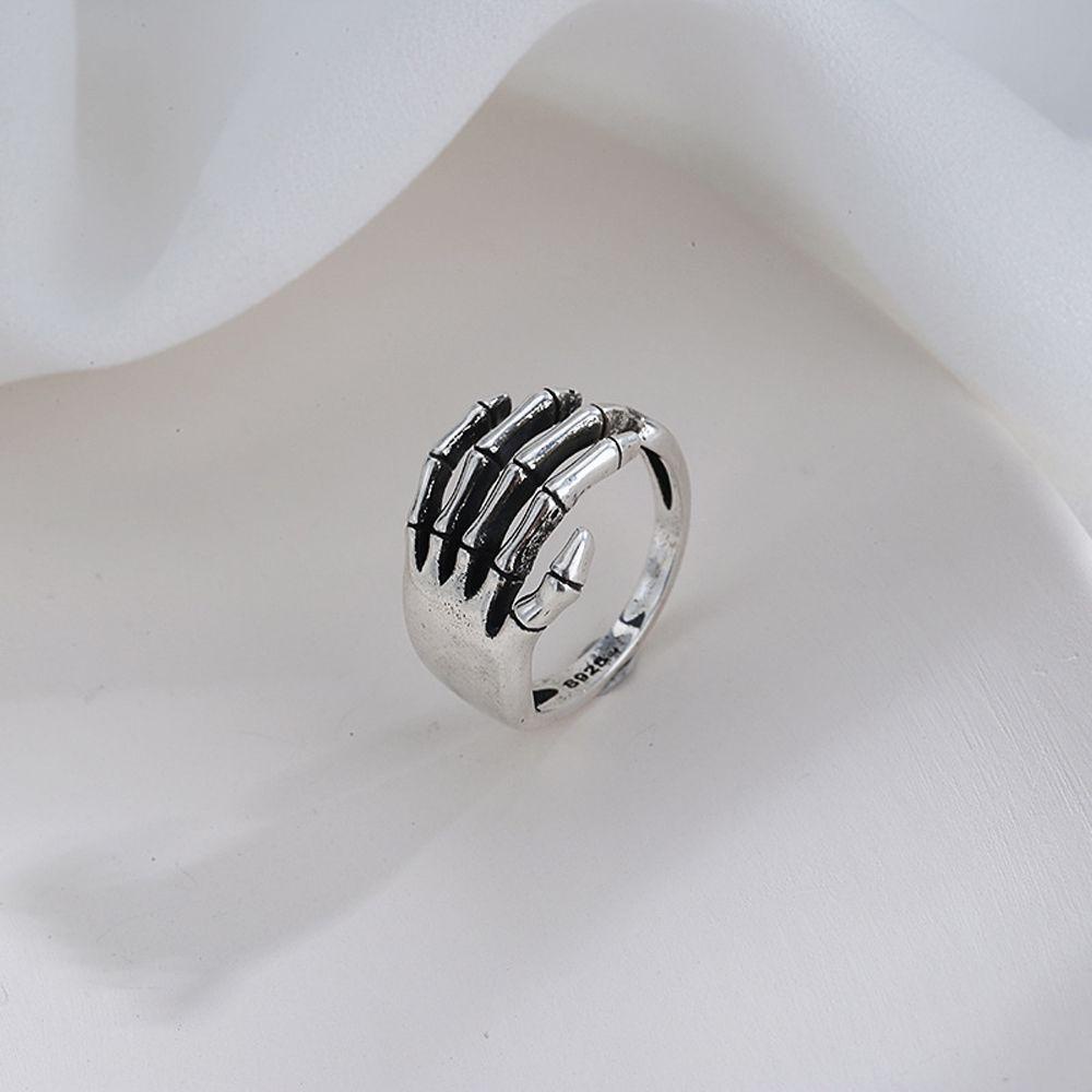 Nhẫn Hở Hình Đầu Lâu Phong Cách Gothic Cổ Điển Vui Nhộn Có Thể Điều Chỉnh Cho Nam Và Nữ