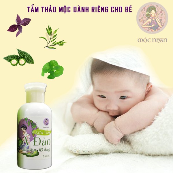 Sữa tắm cho em bé, mướp đắng, thiên nhiên, ngừa rôm sẩy MỘC NHAN - 350ml