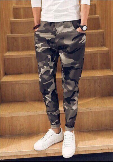 Quần dài kaki thời trang nam jogger lính
