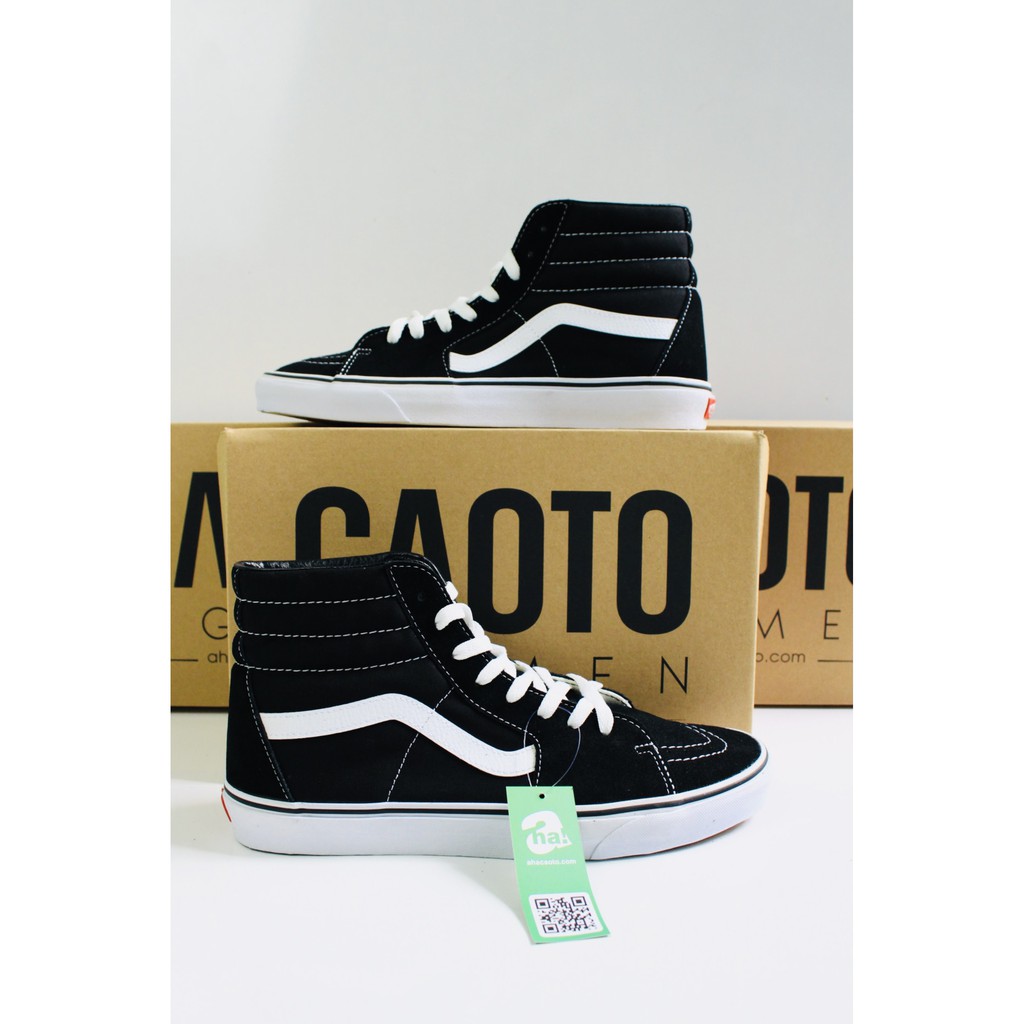 Giày Sneaker Vans Classic Sk8-Hi Black/White  Big Size Nam - Giày Sneaker Big Size Nam 45 46 47 48