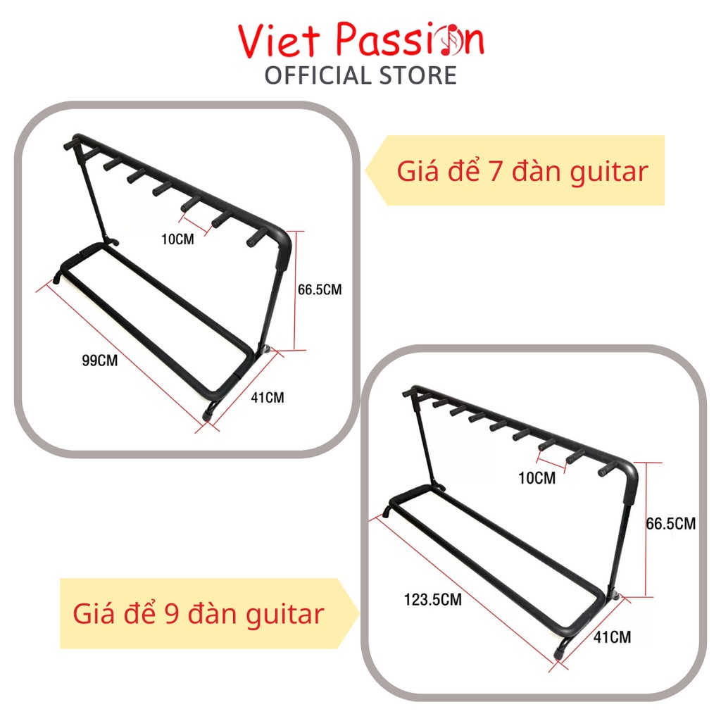Giá để đàn guitar chân dựng đàn nhiều cây loại 3 và 5 cây đàn ghita thùng bass electric Viet Passion