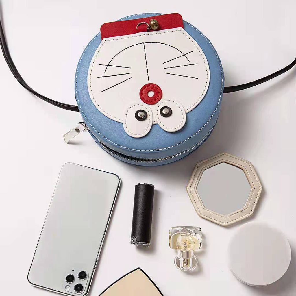 Nguyên liệu làm túi tròn đeo chéo/ một bên vai phong cách hoạt hình Doraemon thủ công DIY