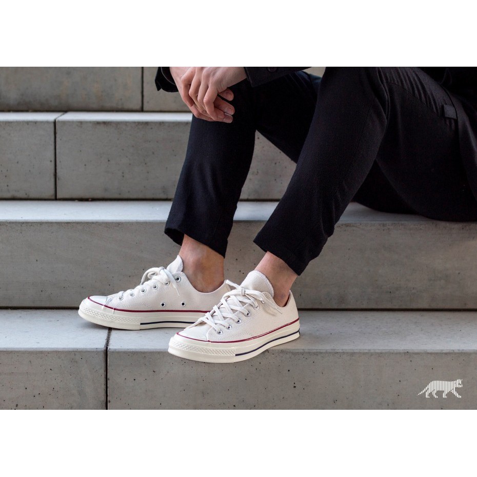 Giày Thể Thao Auth CONVERSE CHUCK TAYLOR 70S LOW TRẮNG KEM Chính Hãng (DATE CŨ)