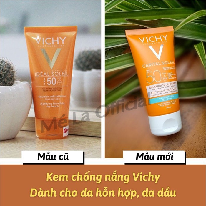 [ MẪU MỚI ] Kem Chống Nắng Vichy SPF 50 Ideal Soleil Mattifying Face Fluid Dry Touch 50ml - MÉ LA