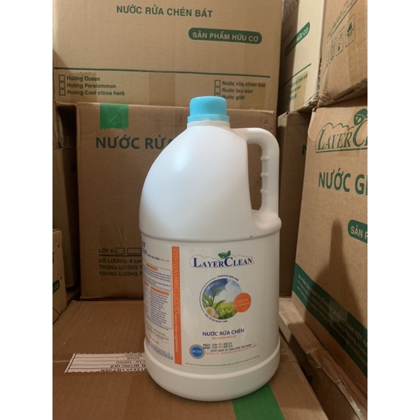 Nước rửa chén bát hữu cơ Layer Clean hương quế 5l an toàn cho sức khỏe, không hại da tay