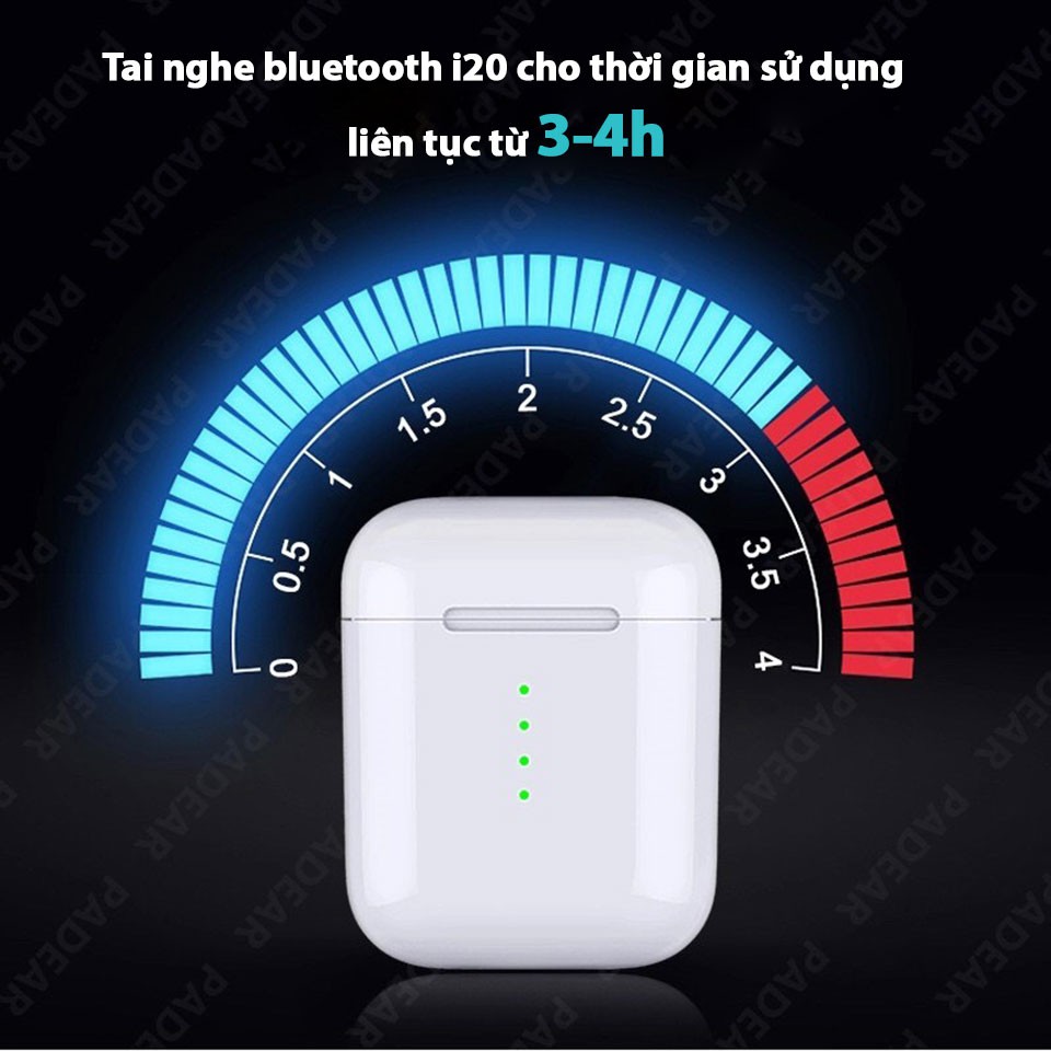 Tai Nghe Bluetooth i200 TWS Hỗ Trợ Sạc Không Dây, Cảm Ứng Vân Tay, nghe nhạc 4h