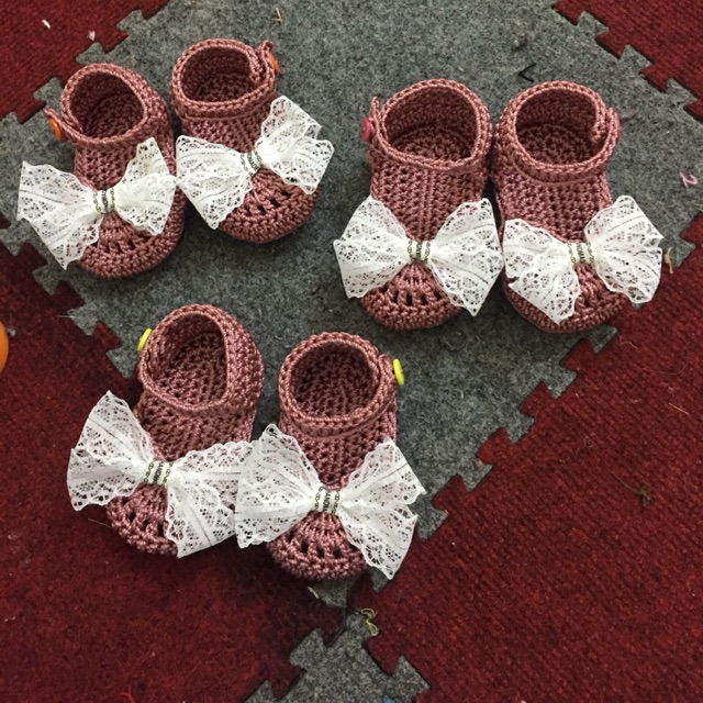 set 3 đôi giày bé gái handmade