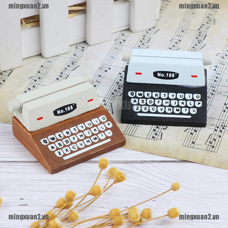 MINXT Coffee Vintage Wooden Typewriter Photo Card Memo Holder Stand Card Holder VN