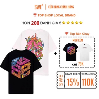 [Full tag hãng] Áo thun Swe cube doodle, summer tee local brand logo full tag oversize unisex ulzzang (1hitshop,missout)
