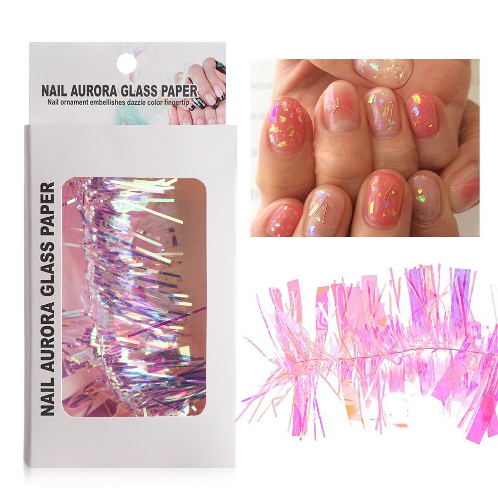 BEAUTY Giấy Kính 3D Màu Laser Dán Móng Nghệ Thuật