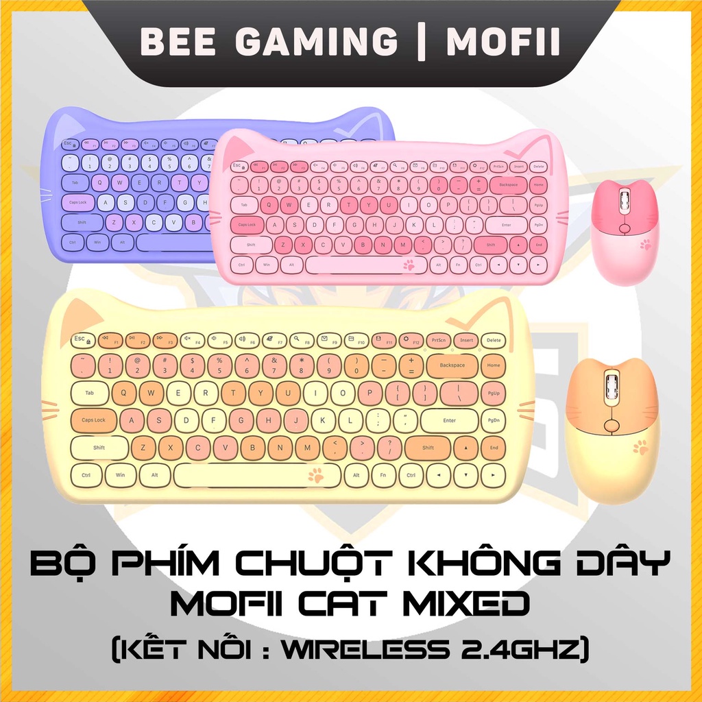 Bộ bàn phím và chuột không dây MOFII - Cat Mixed