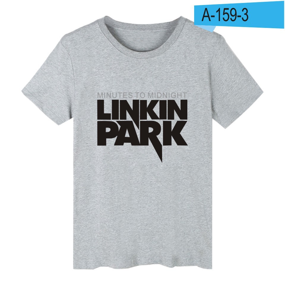 Áo Thun Cotton Dáng Rộng Tay Ngắn In Hình Linkin Park Phong Cách Rock Cá Tính Cho Nam Và Nữ Plus Size 4XL 1892E