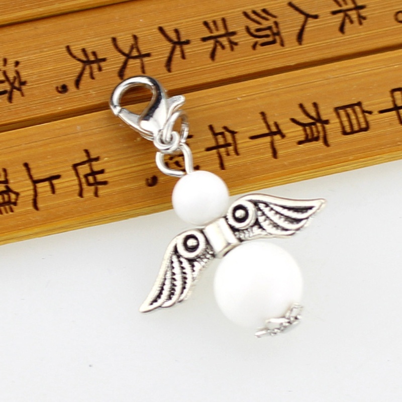 Bộ 50 Hạt Charm Hình Cánh Thiên Thần Bằng Kim Loại Dùng Làm Trang Sức DIY