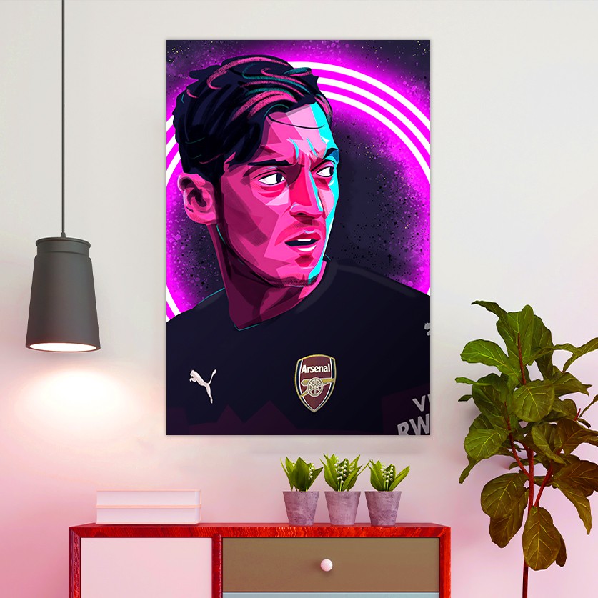 Bộ Decal Dán Tường Hình Cầu Thủ Ozil | Decal Dán Tường Chống Bay Màu Và Bám Bẩn Kích Thước 40 * 60 Dễ Dàng Sử Dụng