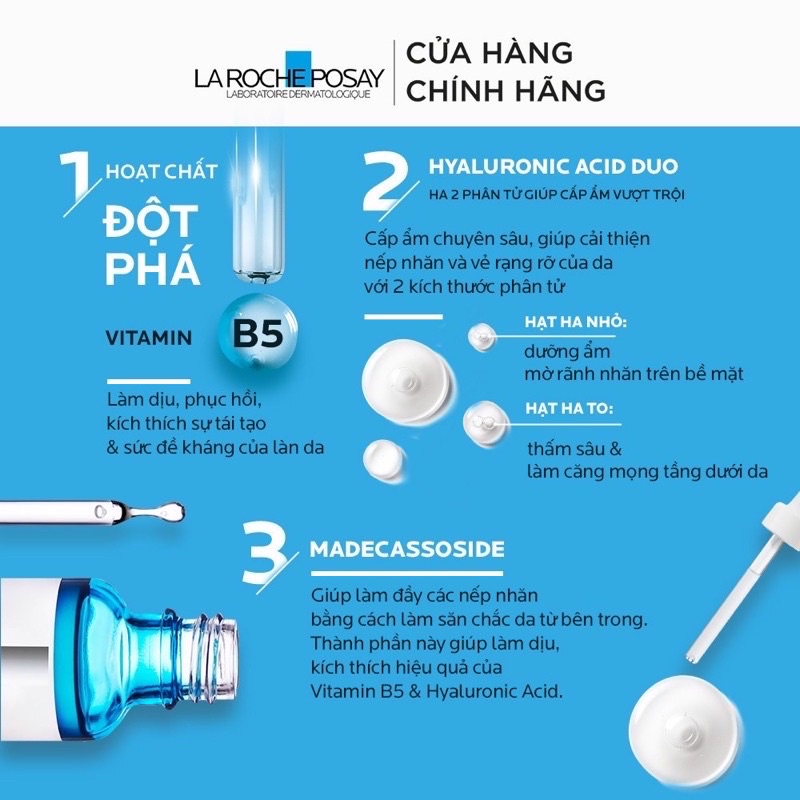 {Freeship} Dưỡng chất chuyên sâu Hyalu B5 Serum giúp hỗ trợ quá trình tái tạo da La Roche Posay 30ml