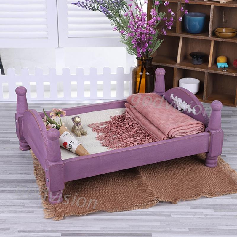 Giường Gỗ Mini Dùng Làm Đạo Cụ Chụp Ảnh Cho Bé