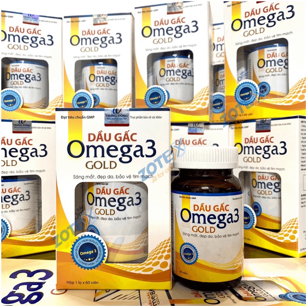 Dầu gấc Omega 3 tinh dầu hoa anh thảo bổ não và bảo vệ tim mạch sáng mặt đẹp da 60 viên chính hãng Trung Đông