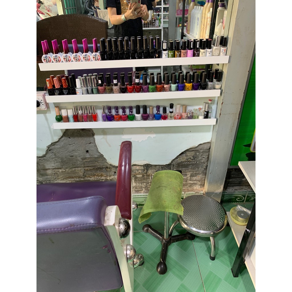 Kệ Nail treo tường - Kệ để sơn móng tay gỗ lõi xanh chống ẩm bộ 3 thanh ngang 1m (Đen) | BigBuy360 - bigbuy360.vn