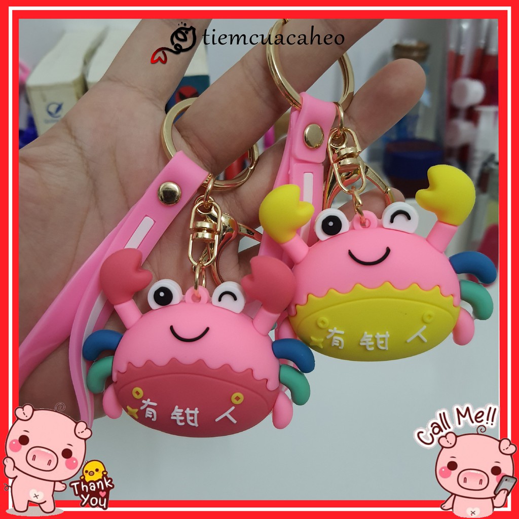 (Sẵn Hàng tại SG, ship hỏa tốc 2h) Móc khóa Con Cua Xinh Xắn, keychain hot trend, dịch ship bình thường Tiệm Của Cá Heo