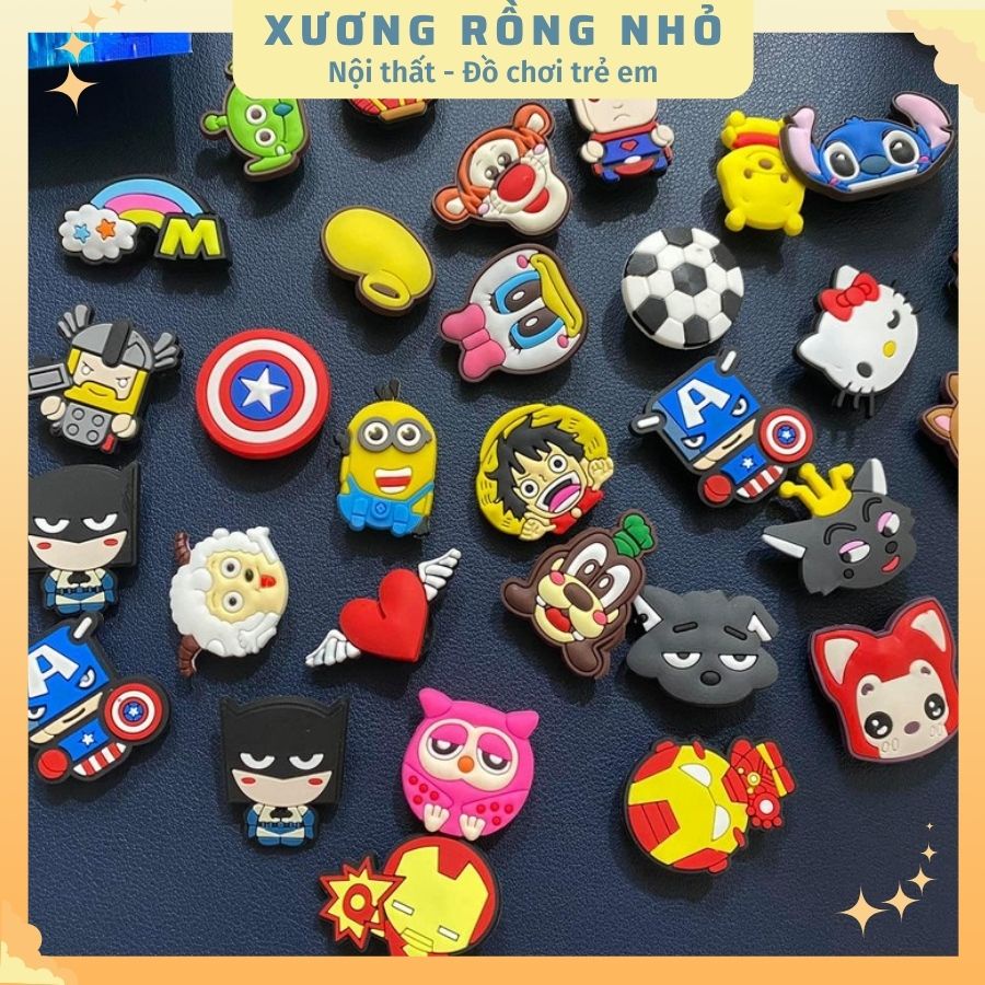 Sticker dán dép - Phụ kiện nút giày Crocs Jibbitz đơn giản dễ thương cho dép khủng long, dép bít đầu - Xương Rồng Nhỏ