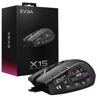 Chuột máy tính evga x15 mmo gaming mouse 8k wired 16000 dpi black