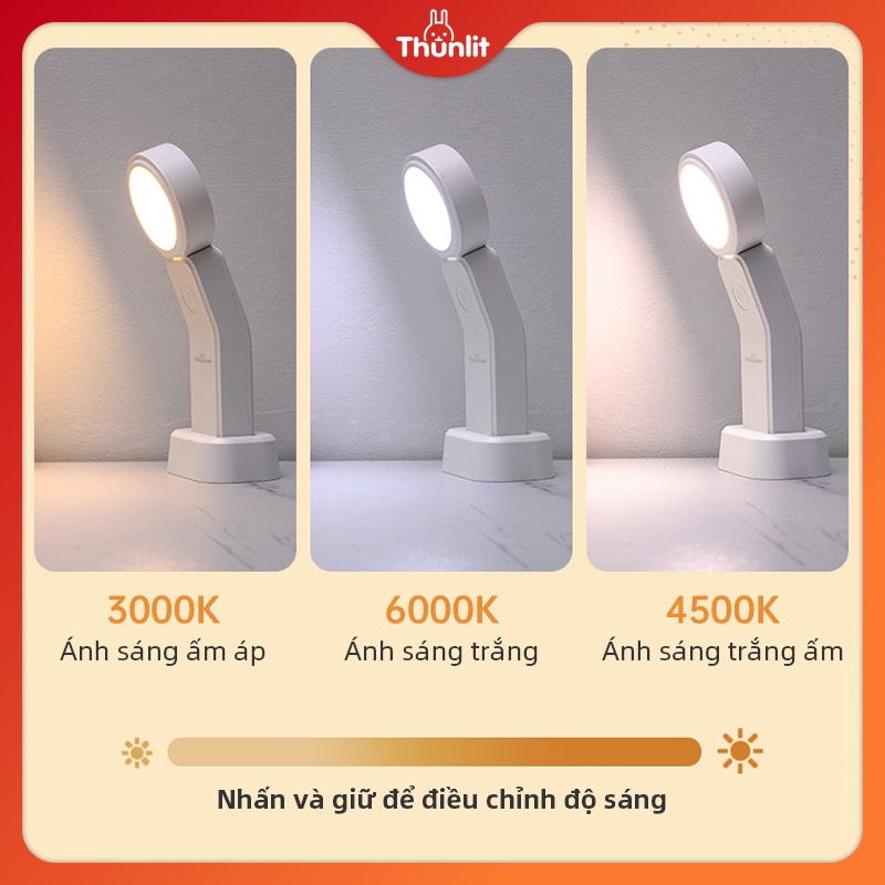 Đèn đọc sách mini Thunlit sạc USB 2000mAh đa năng và tiện dụng