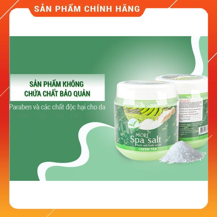 Muối tắm tẩy da chết Trà xanh Mori hộp to 700g