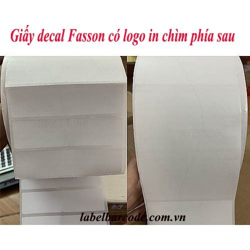 Giấy in mã vạch in nhiệt Decal Fasson cao cấp loại 1 khổ 35x22 ( 2000 tem )