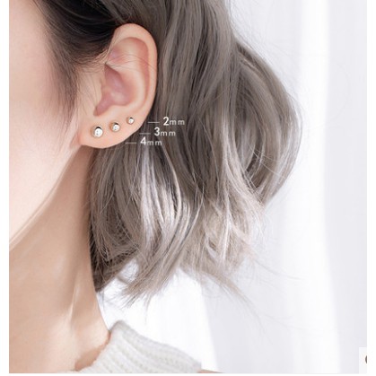 Khuyên tai nụ bạc 925 tròn basic, đơn giản kết hợp với các mẫu bông tai khác- trang sức Bemery