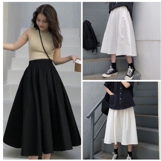 Chân váy kaki ♥️ Chân váy chữ A, chân váy kaki dáng dài ♥️ Chân váy đen, chân váy trắng - NhimShop CV03