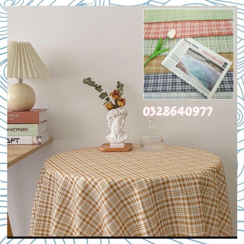 [ GIÁ SIÊU RẺ ] KHĂN TRẢI BÀN , THẢM PICNIC, VẢI DECOR KẺ SỌC