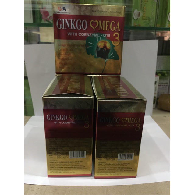 Date mới (Rẻ nhất) Hoạt huyết dưỡng não Bổ Não Ginkgo Omega 3 CoenzymQ10 hộp 100 viên.