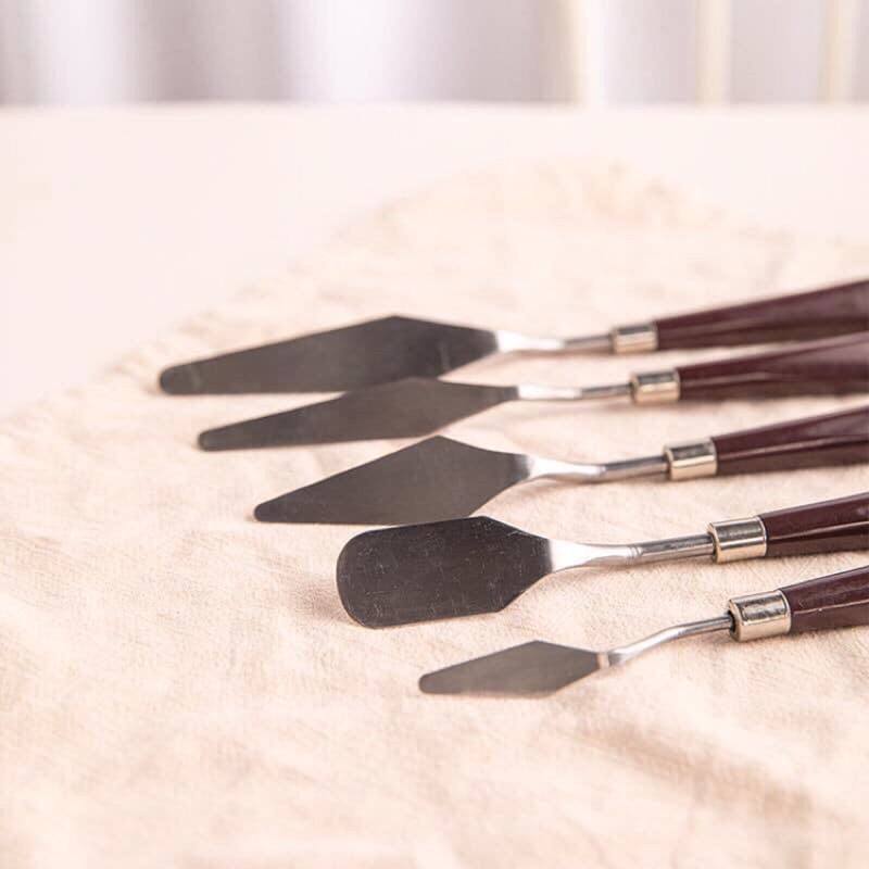 Bộ 5 Dao Chà Láng Mini Dùng Trang Trí Bánh Kem, Bánh Sinh Nhật