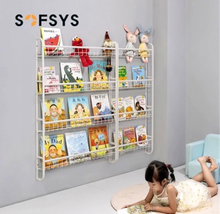Kệ sách áp tường bằng sắt cho bé
