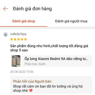Ốp lưng Xiaomi Redmi 9A dẻo viềng lưng nhám