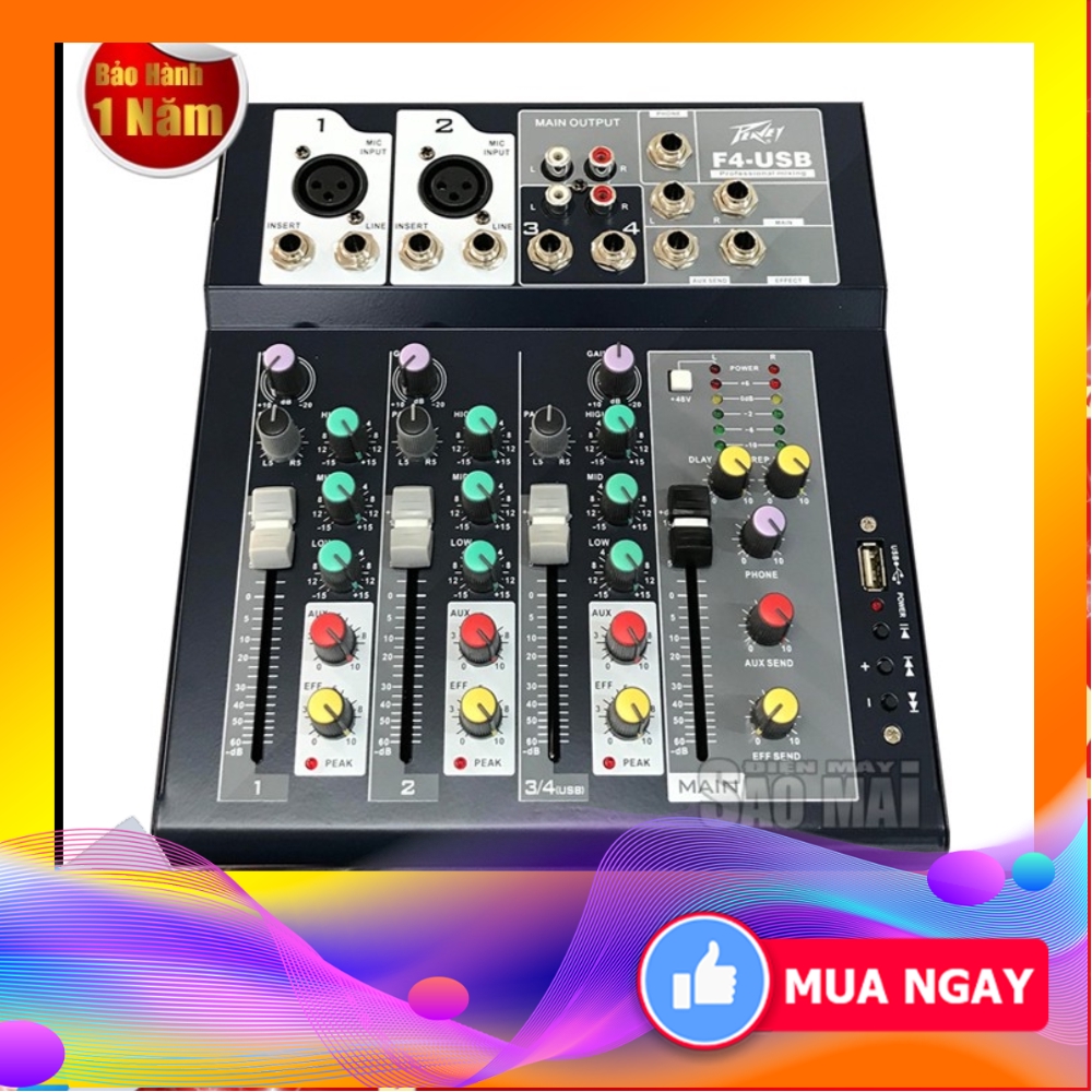 Mixer bàn mini PEAVEY F4 - USB cho gia đình và sân khấu nhỏ