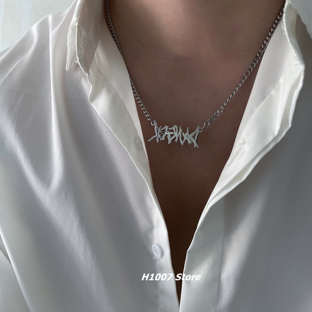 Vòng Cổ Dây Xích Mặt Hình Chữ Cái Phong Cách hip hop Cá Tính Dành Cho Nam Và Nữ