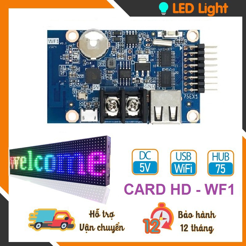 Card HD WF1 WIFI - Điều khiển led ma trận full màu qua điện thoại