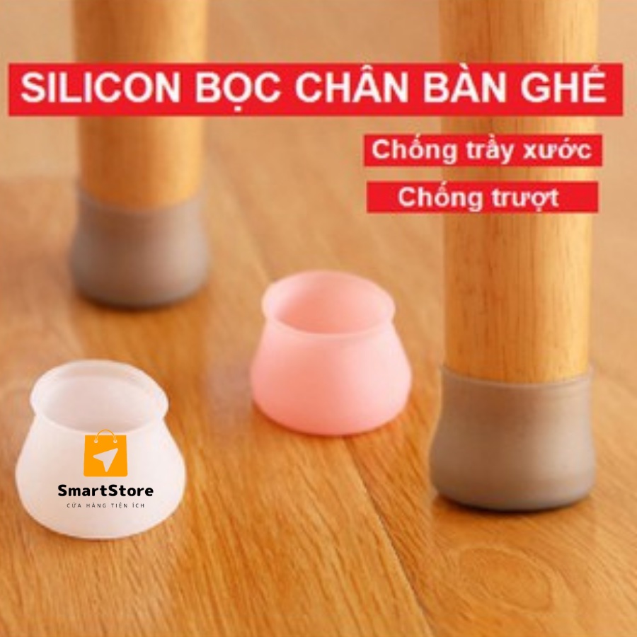 Bộ 4 miếng cao su bịt chân bàn ghế chống trượt chất liệu siêu bền