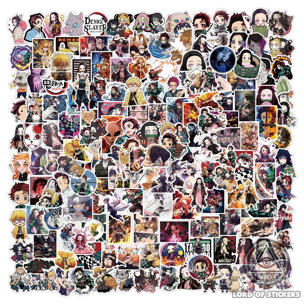 Set 400 Hình Dán Kimetsu No Yaiba Stricker Nhân Vật Truyện Tranh Demon Slayer Anime Manga Trang Trí Mũ Bảo Hiểm, Laptop