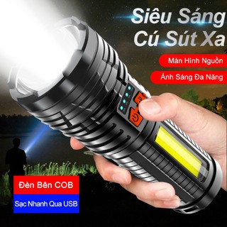 Đèn pin LED siêu sáng 4 chế độ điều chỉnh tiện lợi