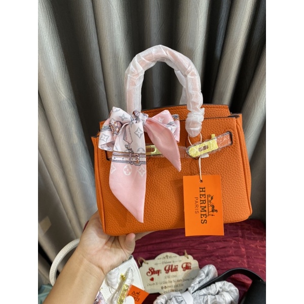 Túi her mét zize 20 cầm tay đeo chéo loại đẹp ( tặng kèm khăn)