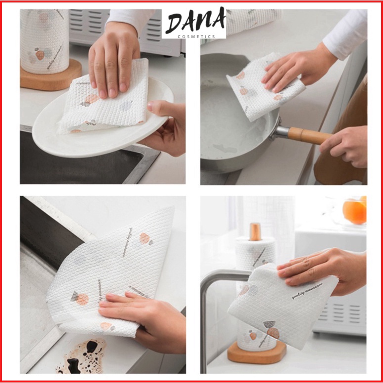Khăn Giấy Vải Lau Đa Năng, Lau Bếp, Lau Chén Bát (Khổ 20cm) Có Thể Tái Sử Dụng Siêu Thấm Hút DANA