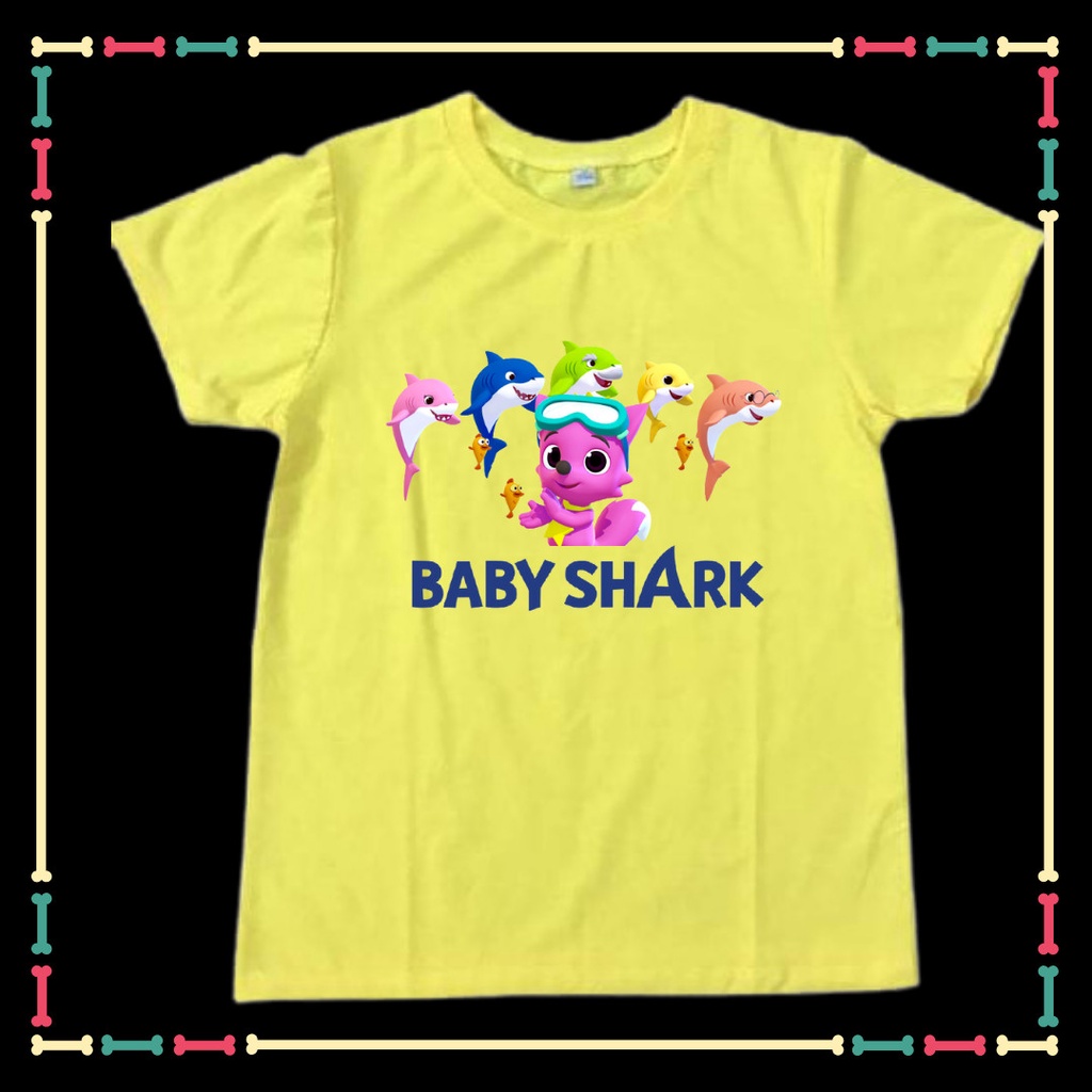 Áo thun siêu xịn xò cho bé gái mâu baby Shark dễ thương.