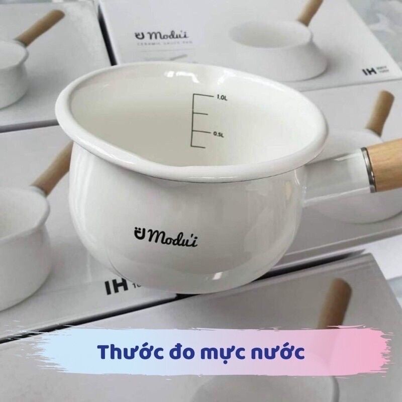 Nồi nấu ăn dặm cho bé Modui tráng men sứ, nấu bột chống dính tiện lợi, nồi modui loại 1 nấu được trên bếp từ