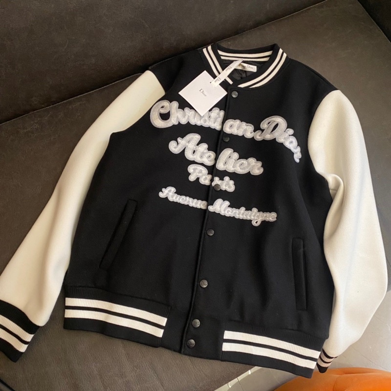 Áo khoác dạ dáng bomber thể thao cho nữ thương hiệu Dior CD cao cấp
