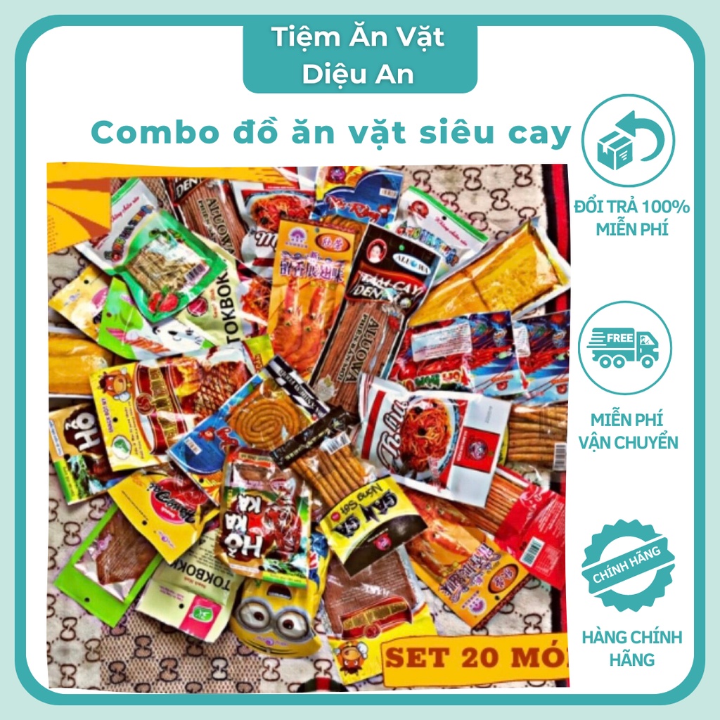 Combo 20 Gói Đồ Ăn Vặt ❤️ FREESHIP ❤️ Đồ Ăn Vặt Cổng Trường Đủ Vị Thơm Ngon