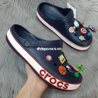 Dép sục band viền logo màu xanh navy full
