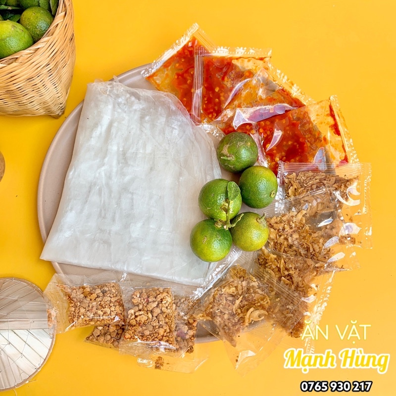 BÁNH TRÁNG PHƠI SƯƠNG CHẤM SỐT ỚT HÀNH PHI SIÊU CAY BÁNH TRÁNG MẠNH HÙNG GIÁ RẺ SÀI GÒN